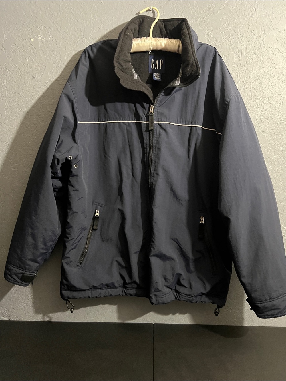 GAP Men's Dark Navy Jacket with Contrast Piping